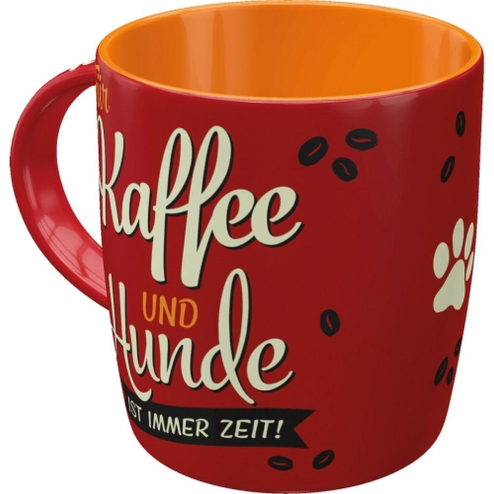 KAFFEETASSE 330 ml PfotenSchild Kaffee & Hunde - Multicolor, Keramik (0.33L) - Nostalgic-Art