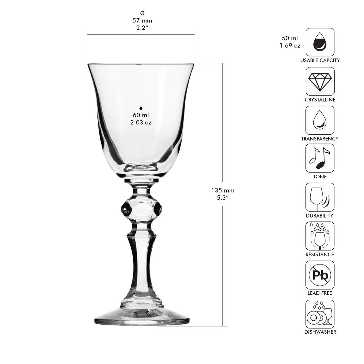 SCHNAPSGLÄSER, 6er-Set, 60 ml - Transparent, Glas (0.06L) - Krosno Glass