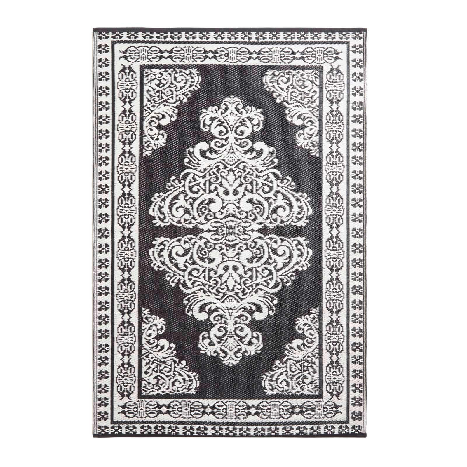 Homescapes Outdoorteppich Weiß, Schwarz 120x186 cm