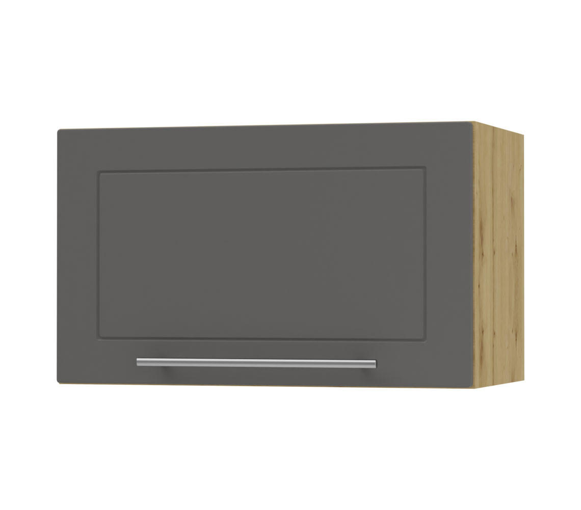 KLAPPHÄNGESCHRANK Kvantum W4B/60 Graphit Matt / Eiche Artisan Matt 60 / 32,5 / 36cm - Graphitfarben/Eiche Artisan, Holz/Holzwerkstoff (60/36/32.5cm) - Feldmann-Wohnen