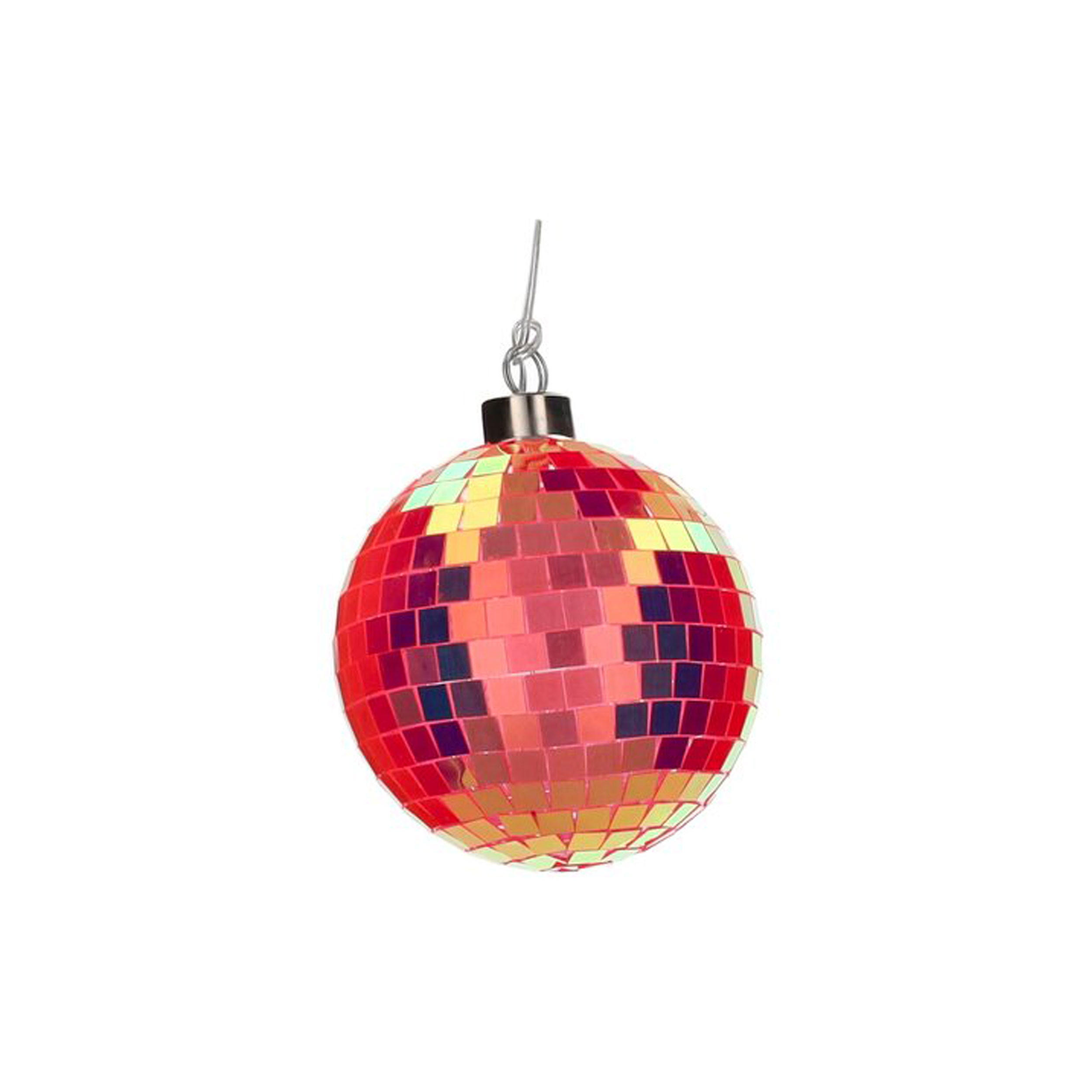 WEIHNACHTSKUGEL LED Disco, Glas / Polyester, Neon Orange, Ø 10 cm - Orange, Glas (10/10/10cm) - Gift Company