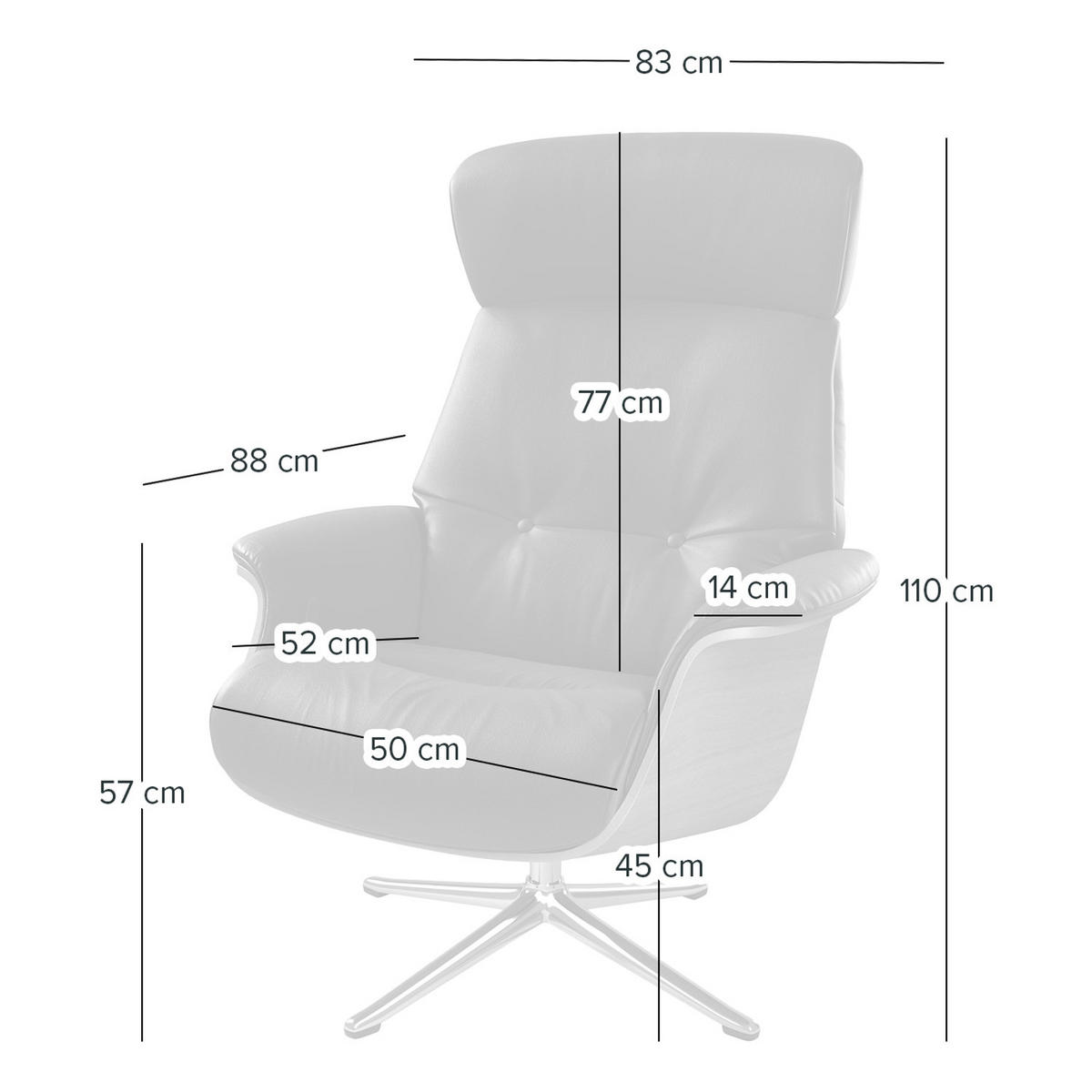 SESSEL - manuell verstellbar - Beige/Schwarz, Holz/Holzwerkstoff (83/110/88cm) - home24