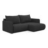 ECKSOFA mit Schlaffunktion Chenille Stoff Schwarz - Anthrazit/Schwarz, Kunststoff/Textil (207/148cm) - Makamii