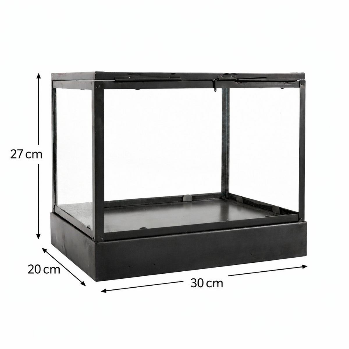 DISPLAYBOX Vitrine Schwarz - Schwarz, Metall (30/27/20cm) - LOFT42