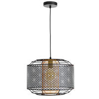 HÄNGELEUCHTE Denton Metall Schwarz Gitteroptik - Schwarz, Metall (40/40/150cm) - Nowa
