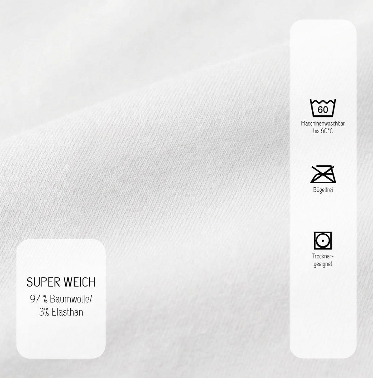 SPANNBETTTUCH Deluxe Jersey weiss, 180x200 cm - 200x220 cm - Weiß, Textil (200/220cm) - biberna