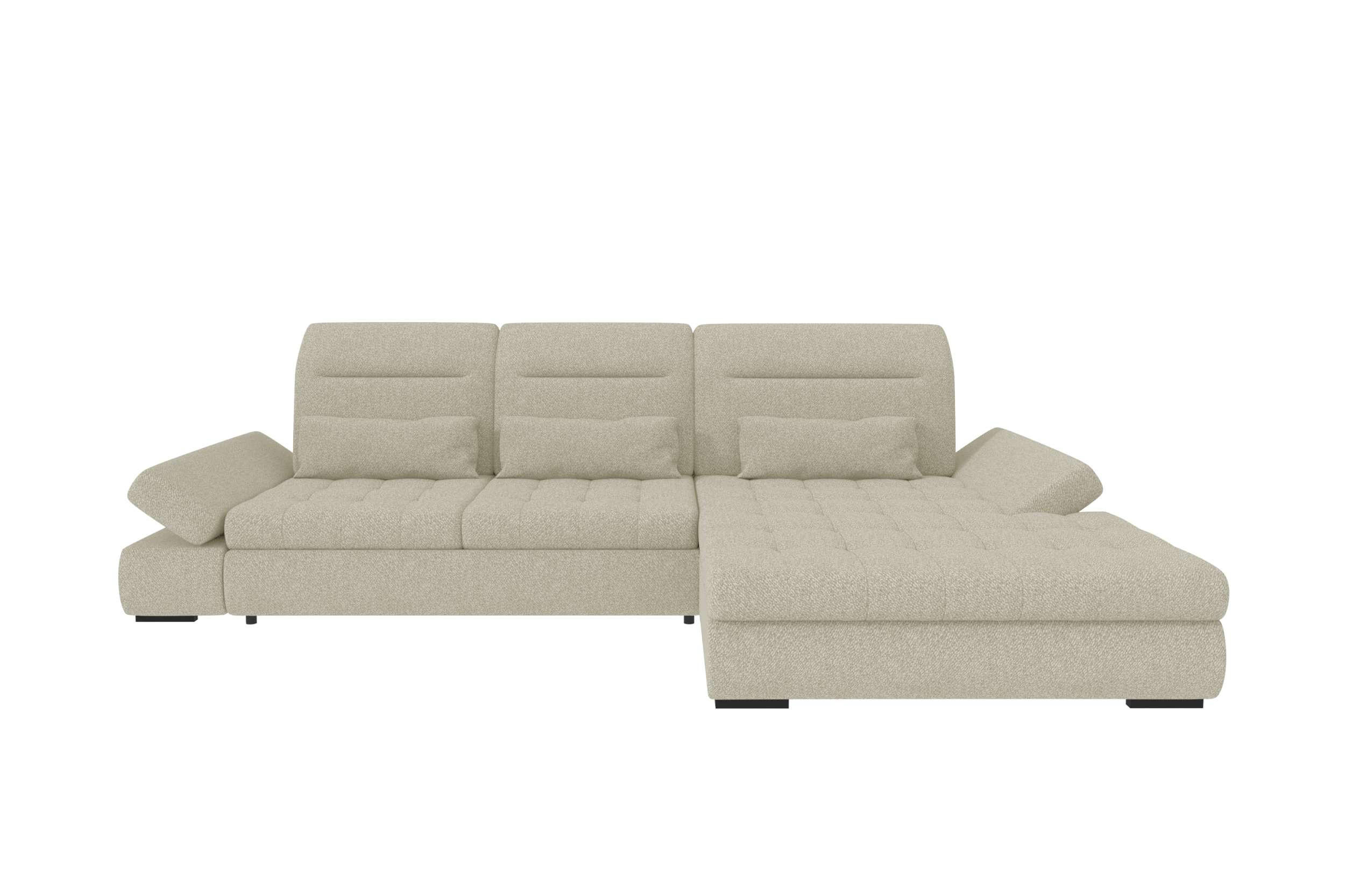 ECKSOFA Toscana Plus Strukturstoff inkl. Schlaffunktion - Hellgrau, Textil (300/179cm) - 99rooms