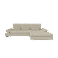 ECKSOFA Toscana Plus Strukturstoff inkl. Schlaffunktion - Hellgrau, Textil (300/179cm) - 99rooms