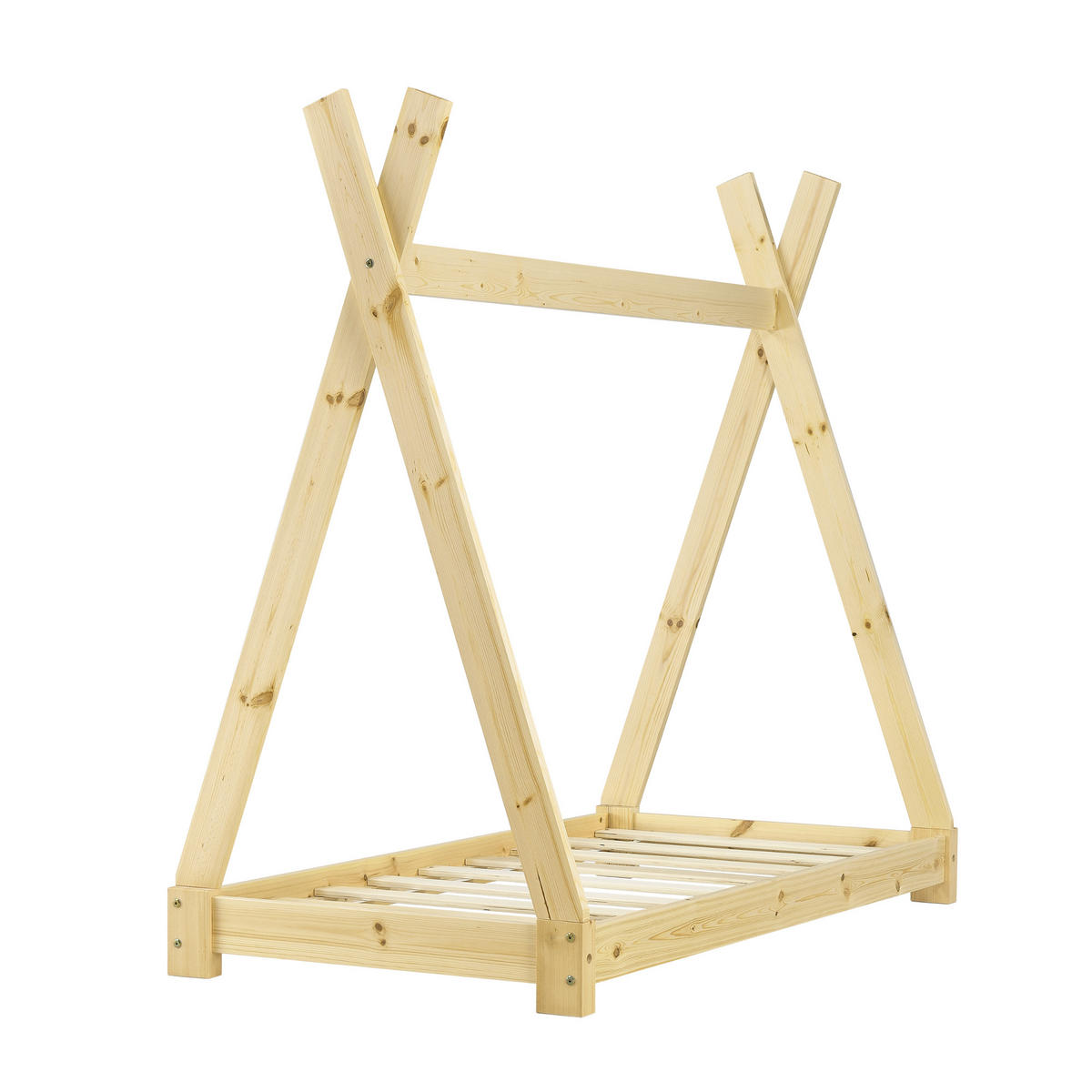 KINDERBETT Onejda - Naturfarben, Holz (70/140cm) - [en.casa]