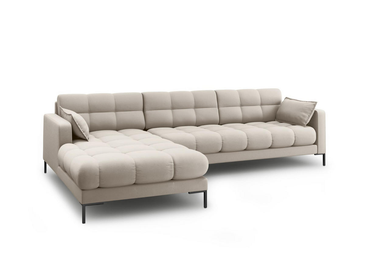 ECKSOFA links Mamaia aus strukturiertem Stoff beige 5 Sitzplätze - Beige, Textil (185/293cm) - Micadoni