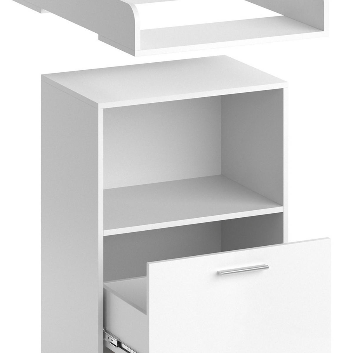 WICKELKOMMODE Leo Weiß 60 x 103 cm mit Schublade - Weiß, Holzwerkstoff (60/103/88cm) - Vicco