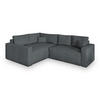 ECKSOFA ERONIS L-S Grau Kordstoff mit Schlaffunktion - Grau, Holz (265/194cm) - MASSENO