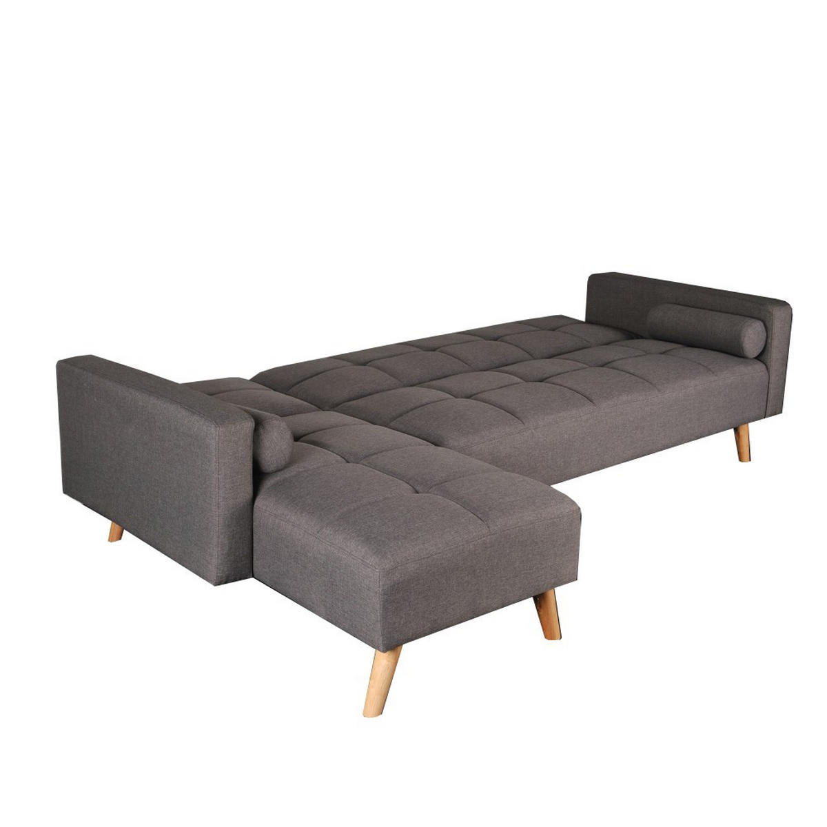 ECKSOFA, gerade ausziehbar links, ASGARD / GRAU - Grau, Holzwerkstoff (144/90/253cm) - Weber Industries