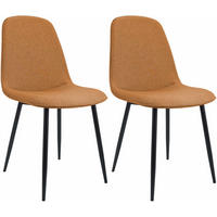 ESSZIMMERSTUHL 2er Set Razon Stoff Orange Wohnzimmerstuhl - Orange, Textil (45/88/54cm) - DELUKE