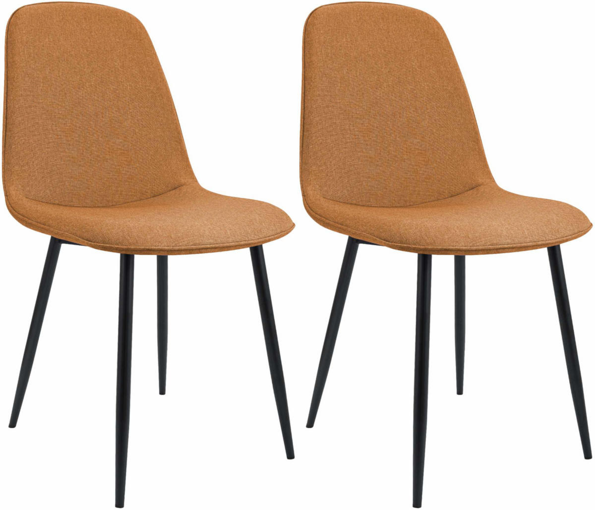 ESSZIMMERSTUHL 2er Set Razon Stoff Orange Wohnzimmerstuhl - Orange, Textil (45/88/54cm) - DELUKE