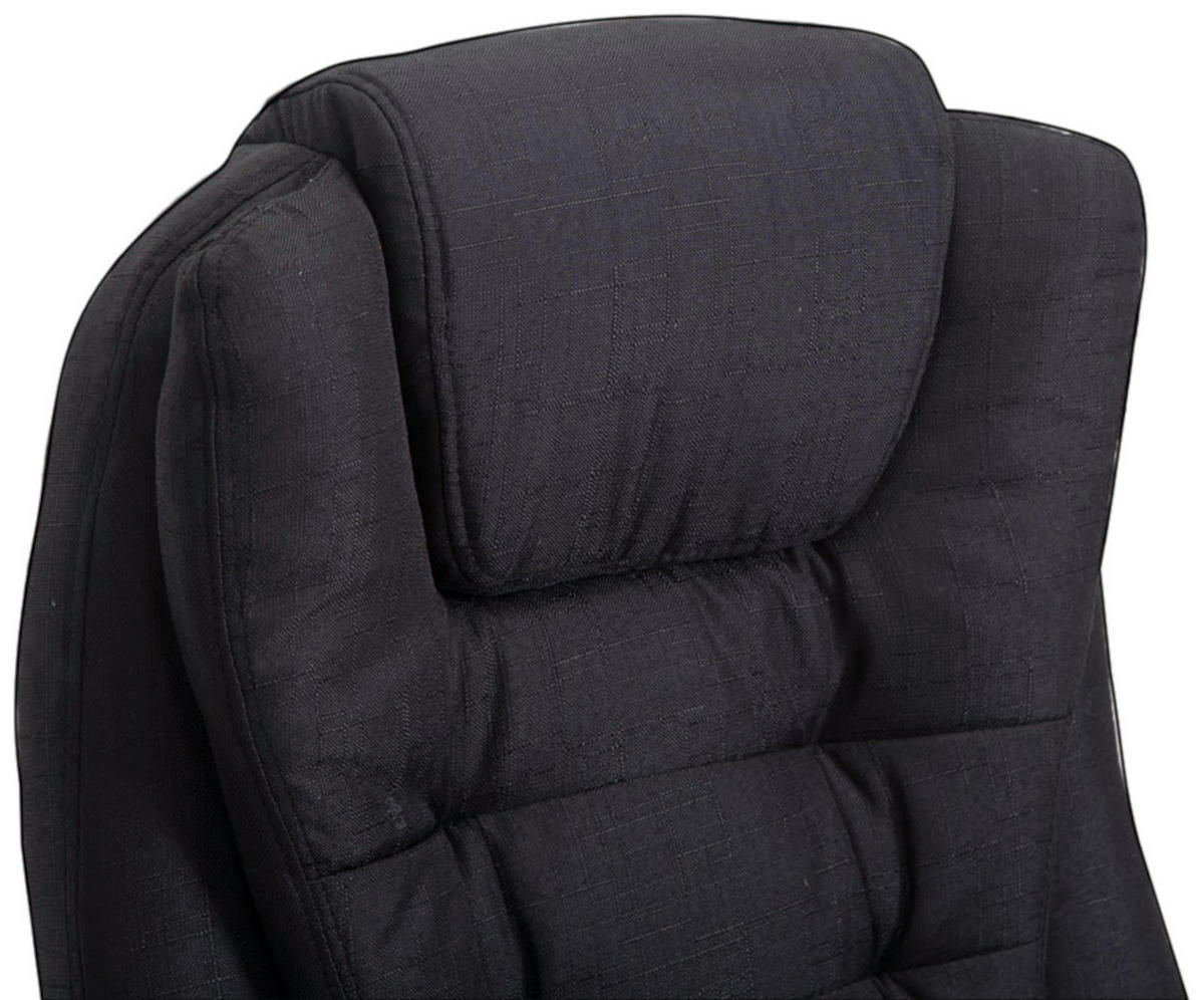 CHEFSESSEL Stoff schwarz - Chromfarben/Schwarz, Textil/Metall (69.5/113/78cm) - CLP