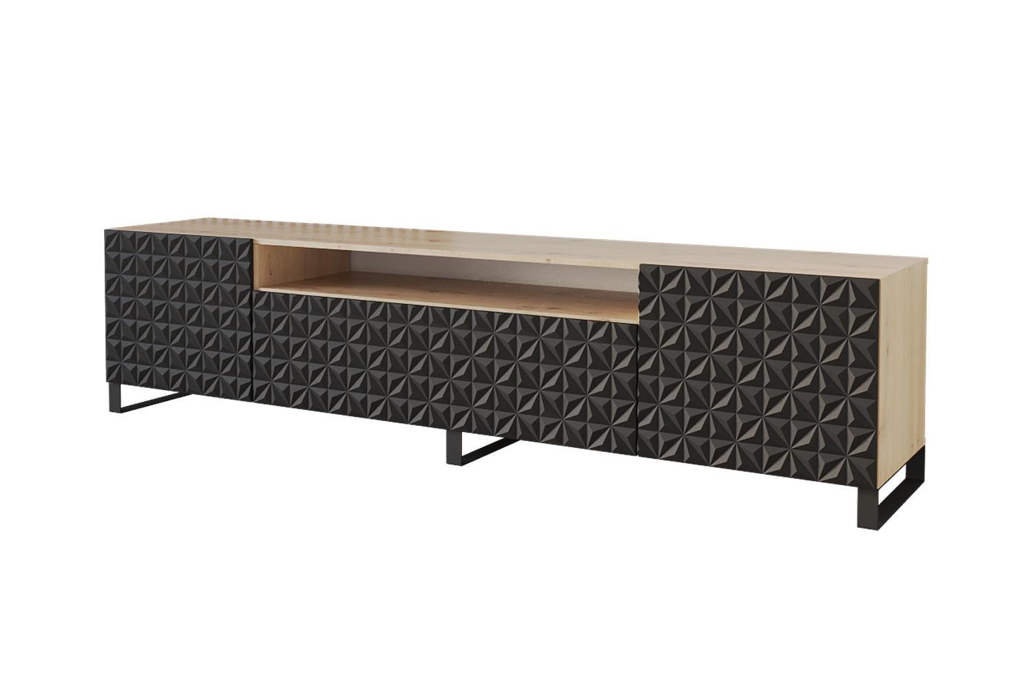 LOWBOARD VIRA-S 200x53x41 cm - Artisan / Schwarz - Schwarz, Holzwerkstoff (200/53/41cm) - ALTDECOR