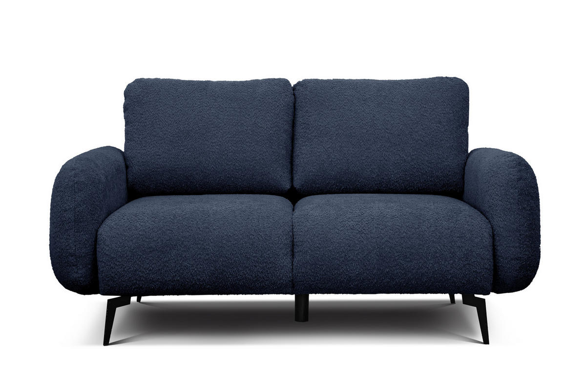 SOFA FEBE 2-Sitzer, marineblau - Blau/Schwarz, Holz/Textil (160/82/96cm) - Courtois Laville