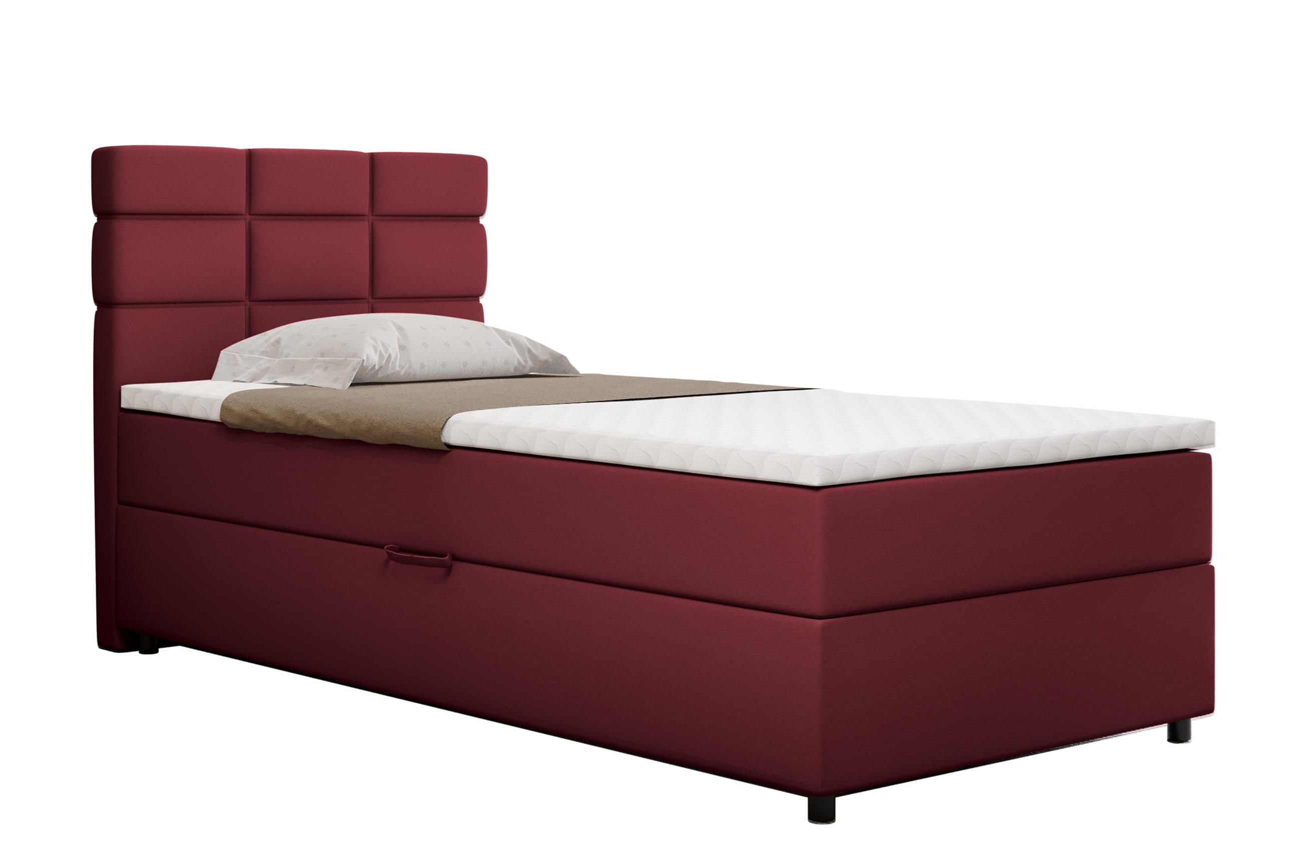 BOXBETT Reve 100 x 200 cm mit Bettkasten und Lattenrost ohne matratze - rot - Rot, Holz (100/200cm) - Homesy
