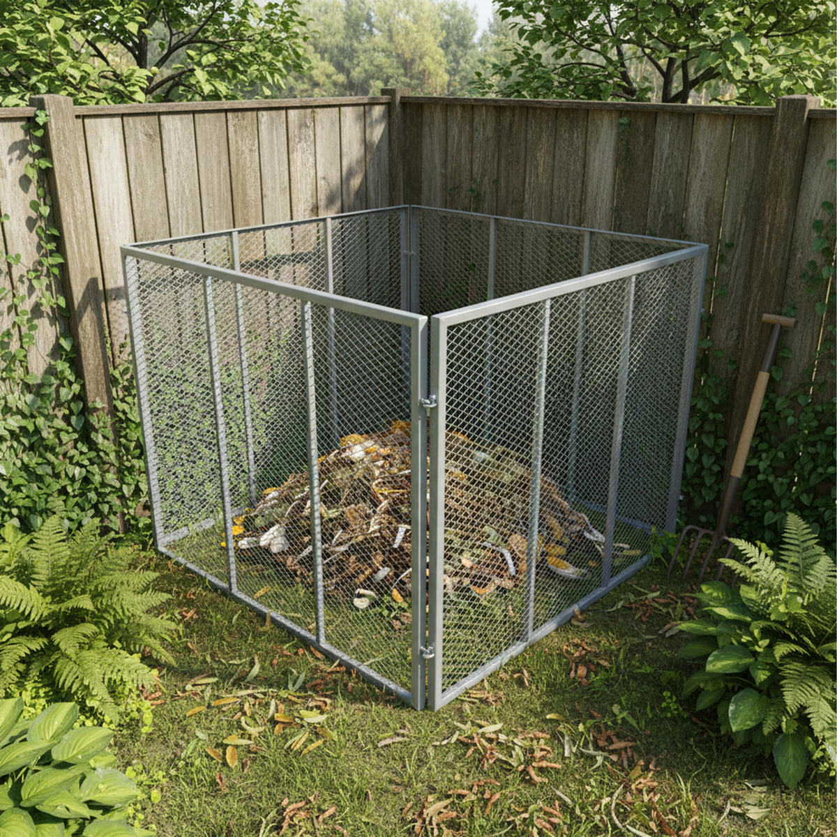 KOMPOSTER Grau Stahl 800 l - Grau, Metall (100/80/100cm) - Relaxdays