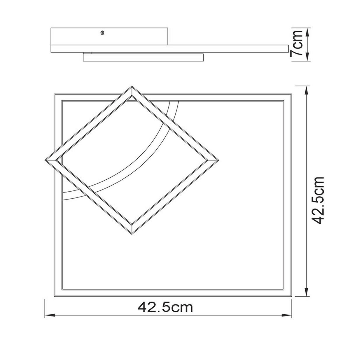 LED DECKENLEUCHTE TINY Schwarz Opal - Schwarz, Metall (41/41/7cm)