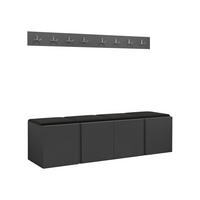 GARDEROBEN-SET Orion VII - Graphitfarben/Schwarz, Holzwerkstoff/Kunststoff (168/42/46cm) - MIRJAN24