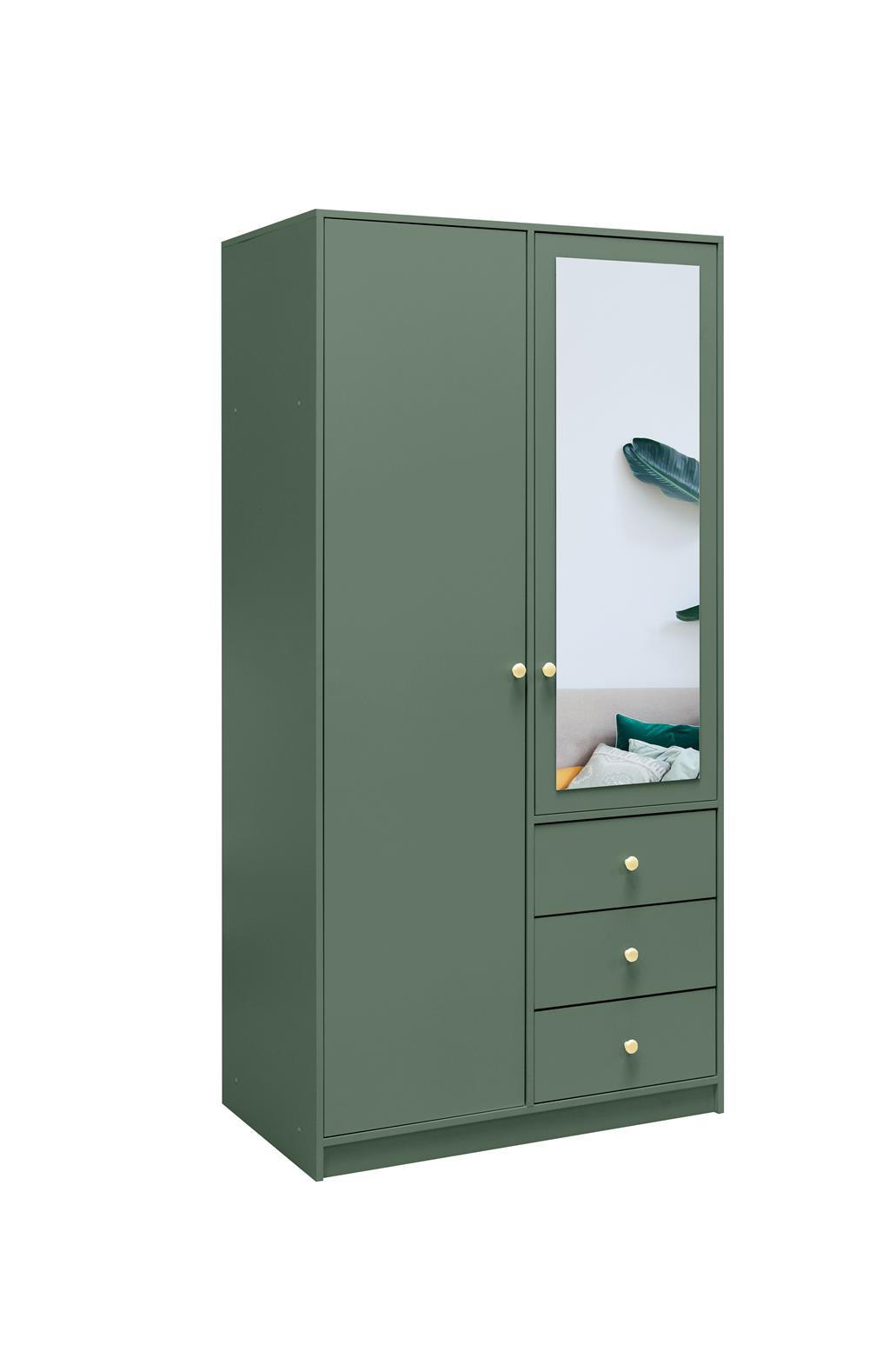 Bettso Kleiderschrank Grün 100x200x58 cm