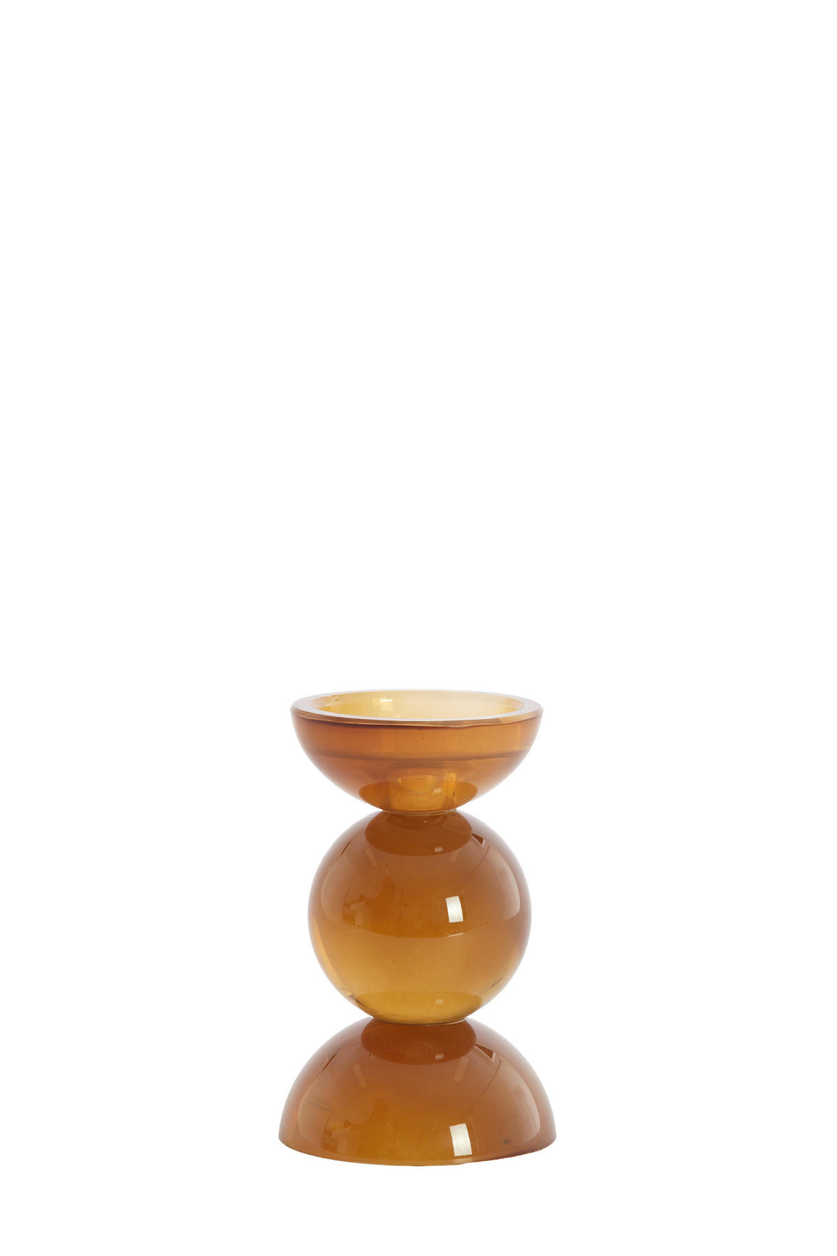 KERZENHALTER Itinga Braun 9.5/9.5/15.5 cm - Braun, Glas (9.5/15.5/9.5cm) - Light & Living