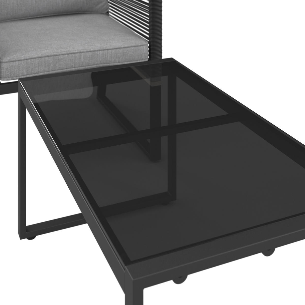 LOUNGEGARNITUR Paulina Hellgr. Metall/Outdoorstoff +Abdeckung - Hellgrau, Metall