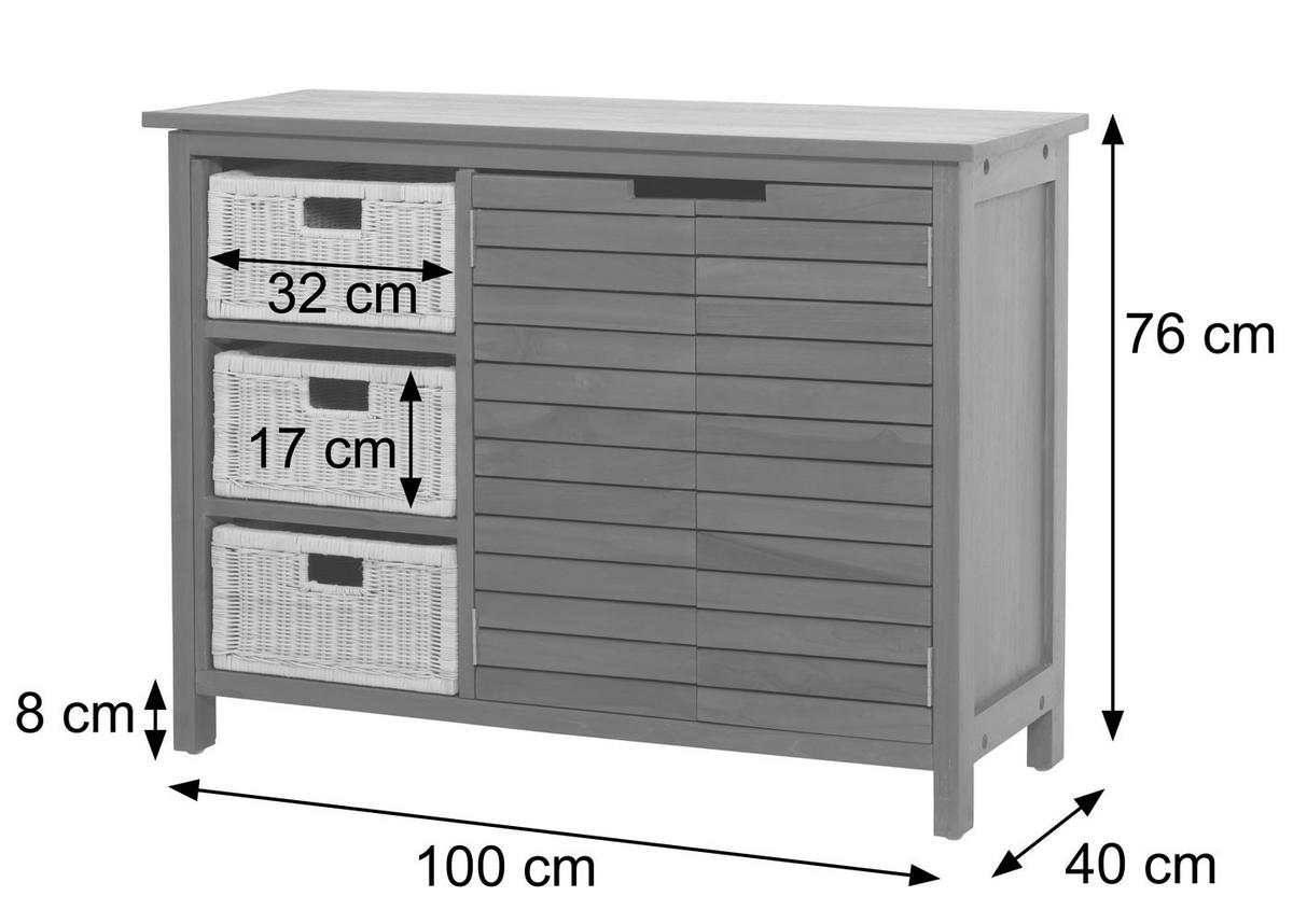 WASCHBECKENUNTERSCHRANK Braun - Braun, Holz (100/76/40cm) - MCW