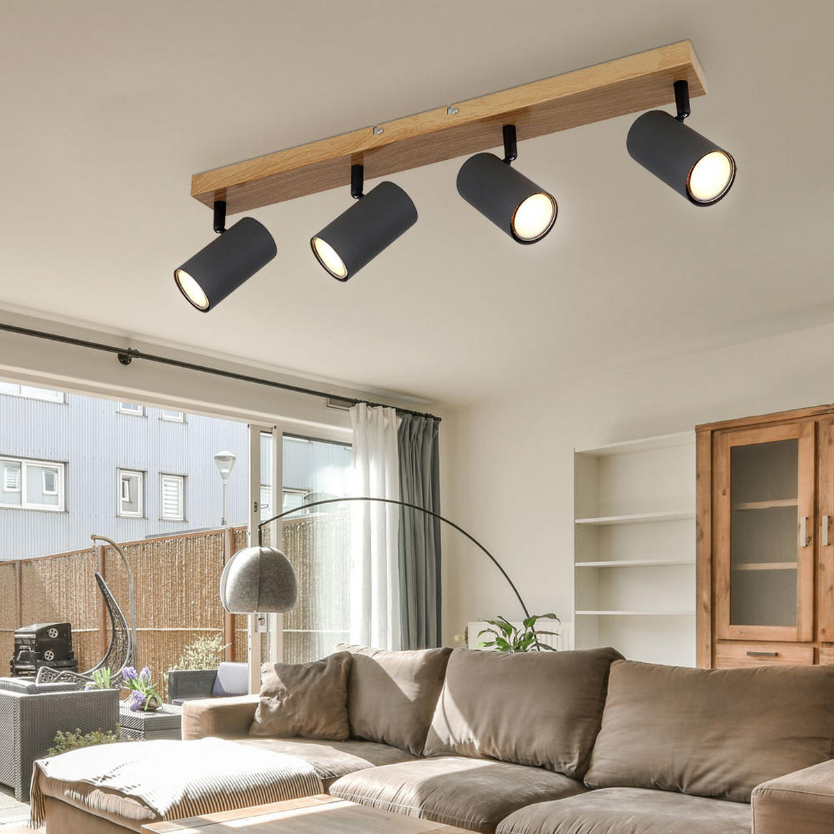 DECKENLEUCHTE ROBBY Metall Braun - Braun, Metall (56/6/12cm) - Globo Lighting