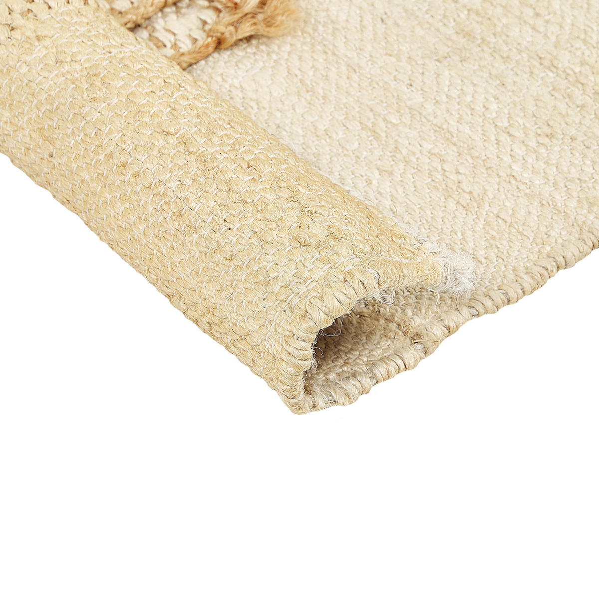 TEPPICH geflochten Hamzalar 200/140 cm - Beige, Naturmaterialien (140/200cm) - Beliani