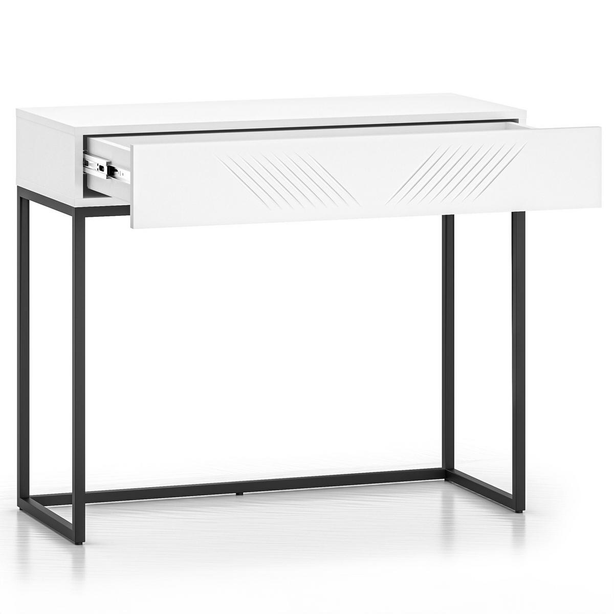SCHREIBTISCH NEBRO - Schwarz/Weiß, Holzwerkstoff (40/92/78cm) - KONSIMO®