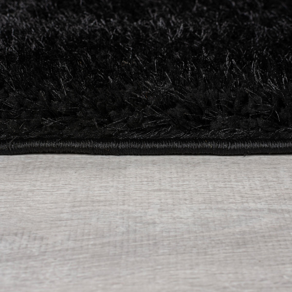 TEPPICH Hochflor Samt-Design, plüschig DOVEL, Schwarz 160x230 cm - Schwarz, Textil (160/230cm) - KADIMA DESIGN