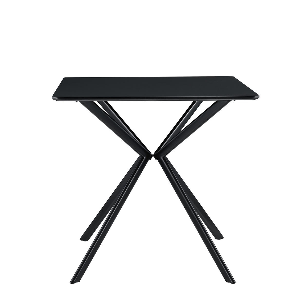 ESSTISCH Ankara - Schwarz, Holzwerkstoff/Metall (78/78/75cm) - [en.casa]