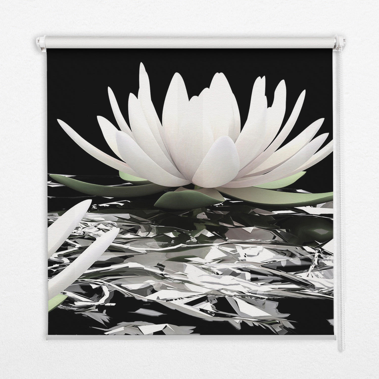 INNENROLLO - Fensterrollo - Rollo - 60x40 cm - Seerosen - Schwarz, Kunststoff (60/140/0.5cm) - TULUP