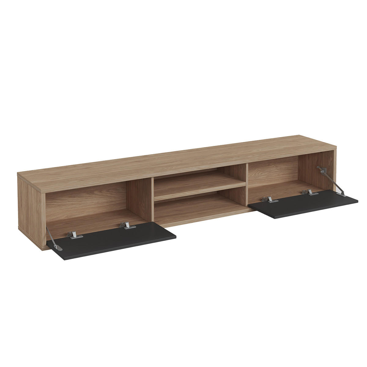 TV-MÖBEL Idra Grau und Holz - Grau, Holzwerkstoff (180/32/36cm) - Petits-meubles