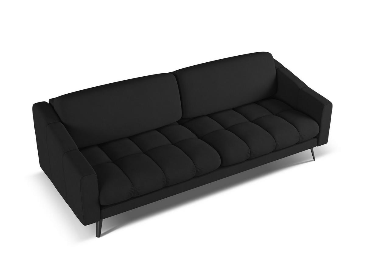 4-SITZER-SOFA Chenille Stoff Schwarz - Schwarz, Textil/Metall (238/80/95cm) - Makamii