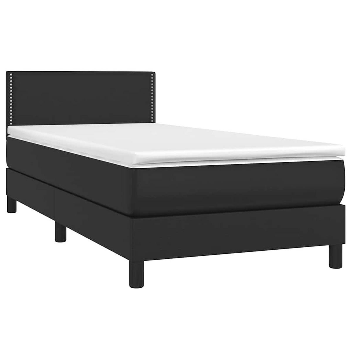 BOXSPRINGBETT 100/200 Cm Schwarz Kunstleder - Schwarz, Leder (100/203cm) - vidaXL