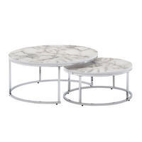 COUCHTISCH 2er-Set rund FARID Holz - Silberfarben, Holzwerkstoff (80/80/36cm) - tinkaro