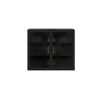 KÜCHENOBERSCHRANK 70/23/60 cm in Schwarz mit Glasfront und 2 Türen - Schwarz, Glas (70/60/23cm) - BEAOK