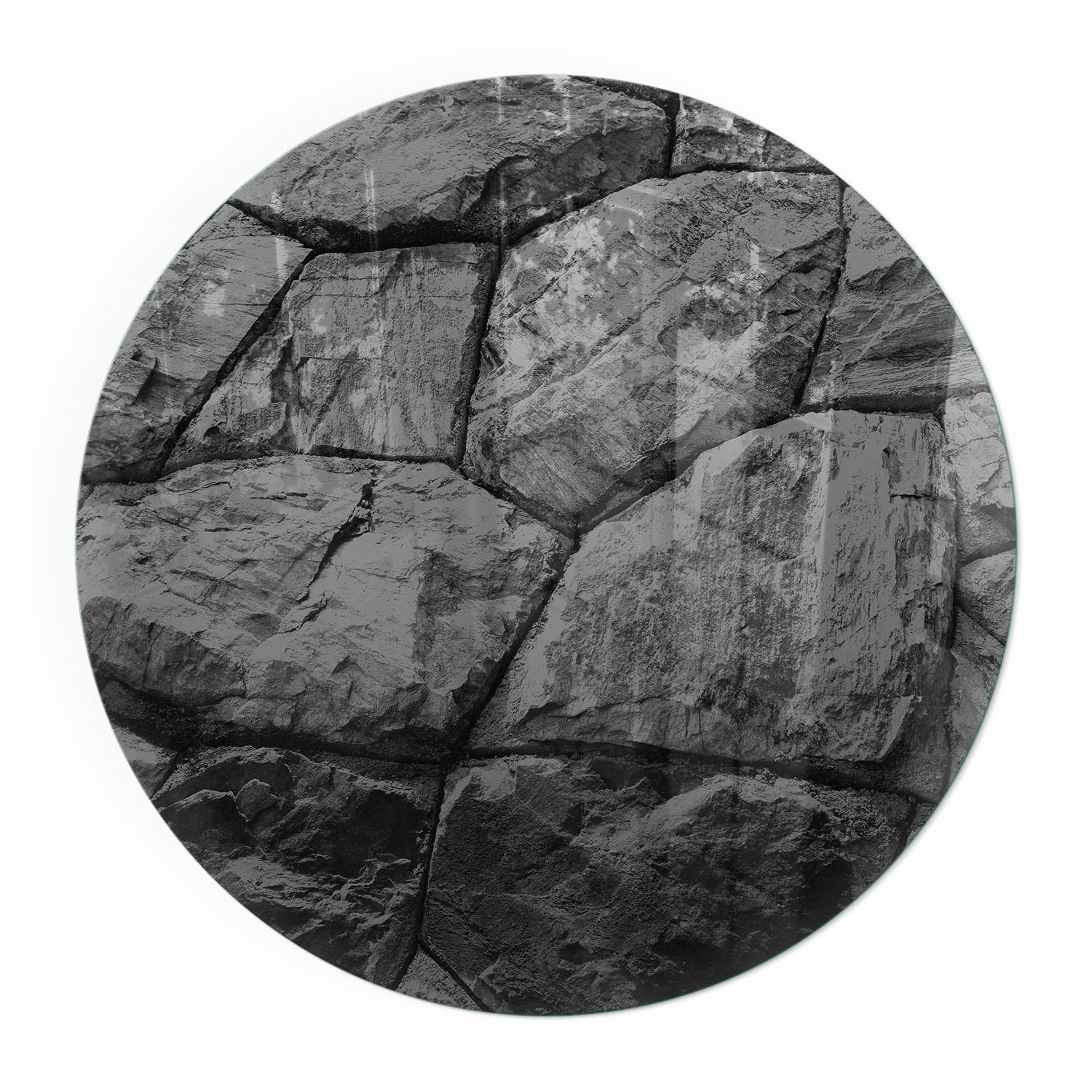 GLASPLATTE für Kamin Ø 70 cm - Grau, Glas (70/70/0.4cm) - TULUP