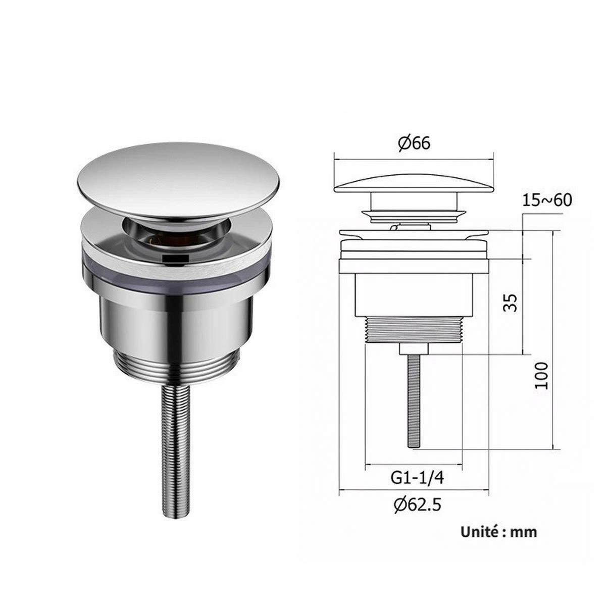 SPÜLBECKENABLAUF – Silber – Schraubausführung - Silberfarben, Metall (10/7/7cm)