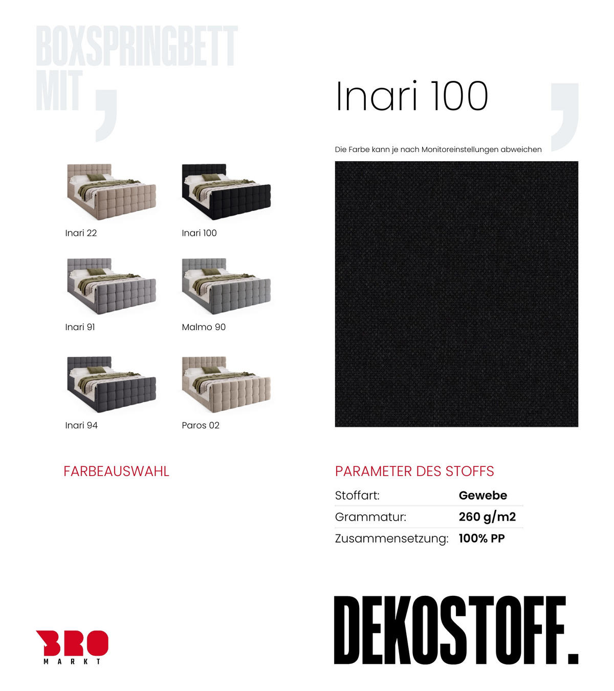 BOXBETT Dakota Duo mit Topper 160/200 Schwarz - Schwarz, Holz/Textil (160/200cm) - Bromarkt