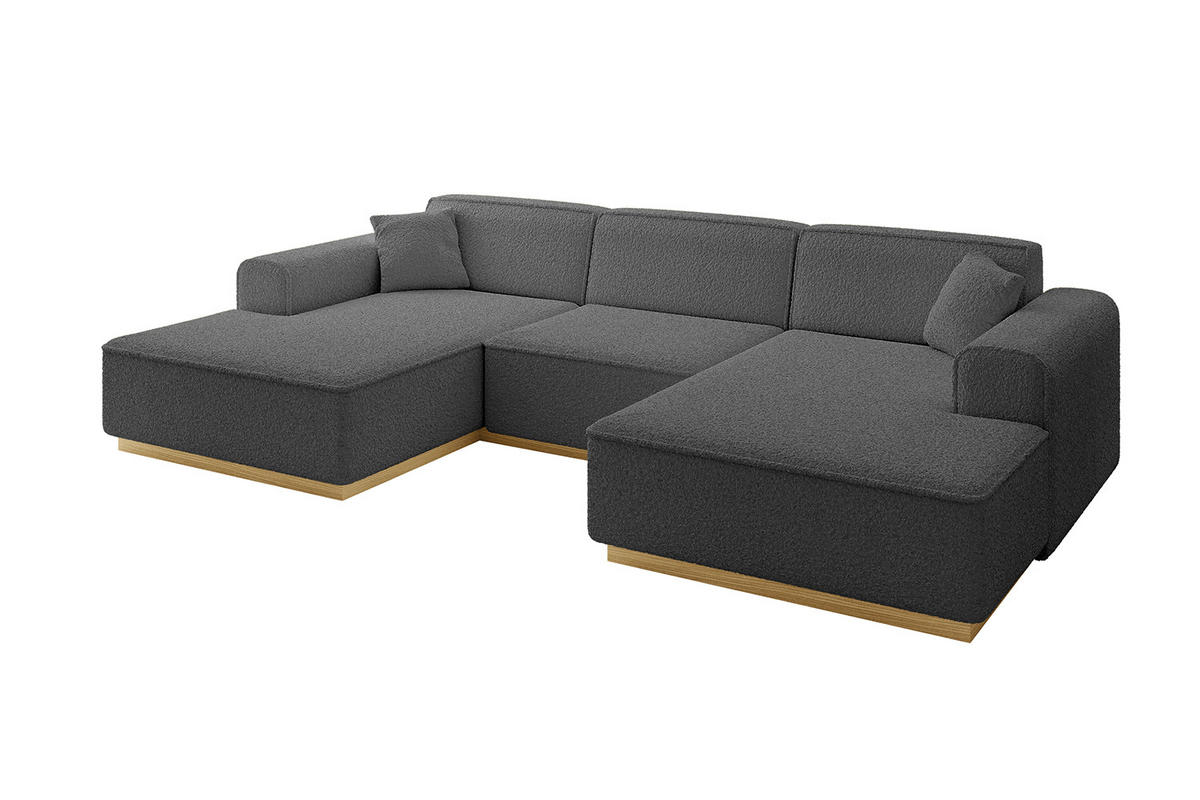 WOHNLANDSCHAFT IREA-U1-v2 - 297x165x81 cm Grau - Grau, Holzwerkstoff/Textil (297/81/165cm) - ALTDECOR