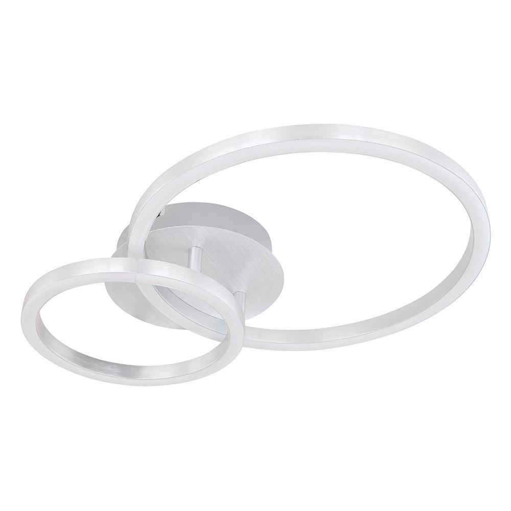 LED DECKENLEUCHTE Kreisform Weiß Opal - Weiß, Metall (41.3/30/7cm) - Globo Lighting