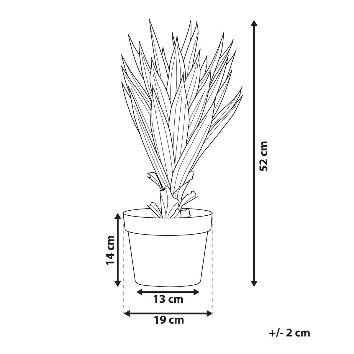 KUNSTPFLANZE im Blumentopf 52 cm Grün/Schwarz Yucca - Schwarz/Grün, Kunststoff (52cm) - Beliani