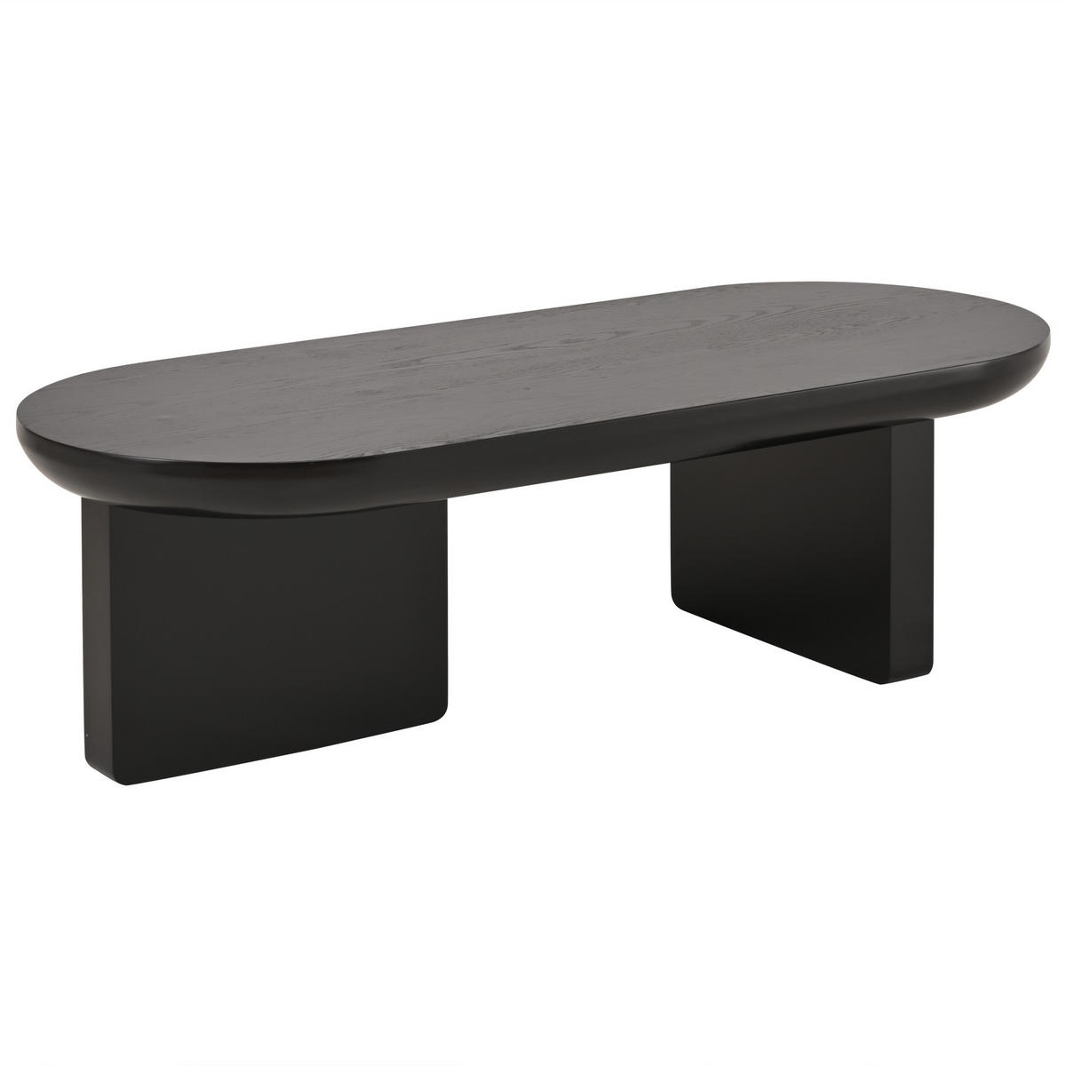 COUCHTISCH 119.7/49.8/35.5cm,Ovaler Tisch,Beistelltisch aus MDF,Schwarz - Schwarz, Holz (49.8/119.7/35.5cm) - LVHOM