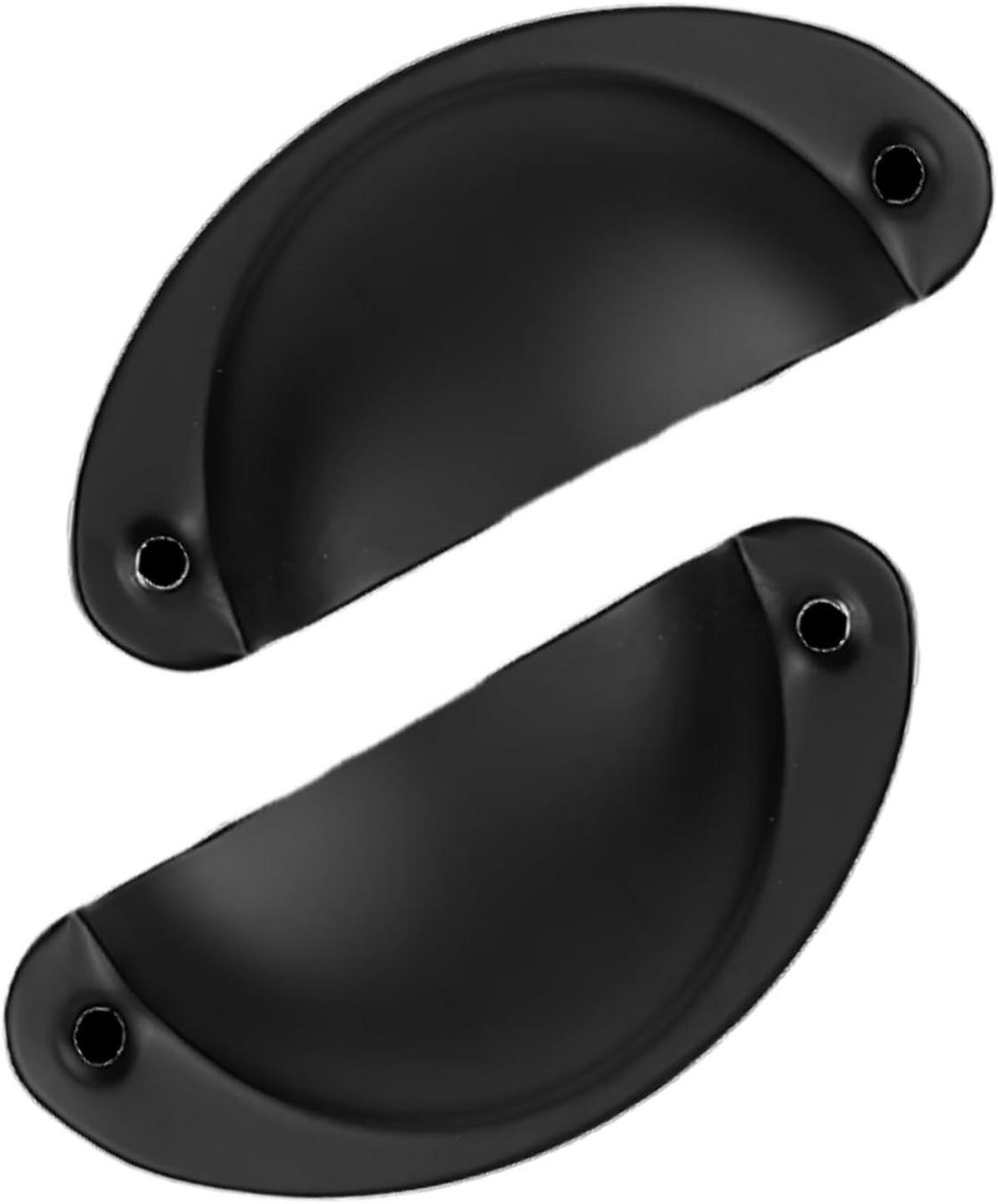 MÖBELGRIFF Schwarz 12er-Set 80x35 mm - Schwarz, Metall (3.5/2/8.1cm)