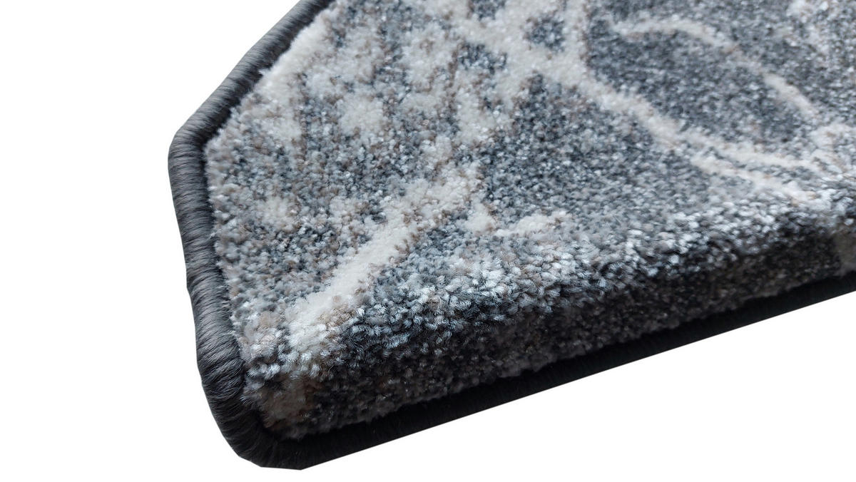STUFENMATTE Set. 15 Stück "Soft" Marmor Optik Grau 24 x 65 cm - Dunkelgrau/Anthrazit, Textil (24/65/4cm) - oKu-Tex